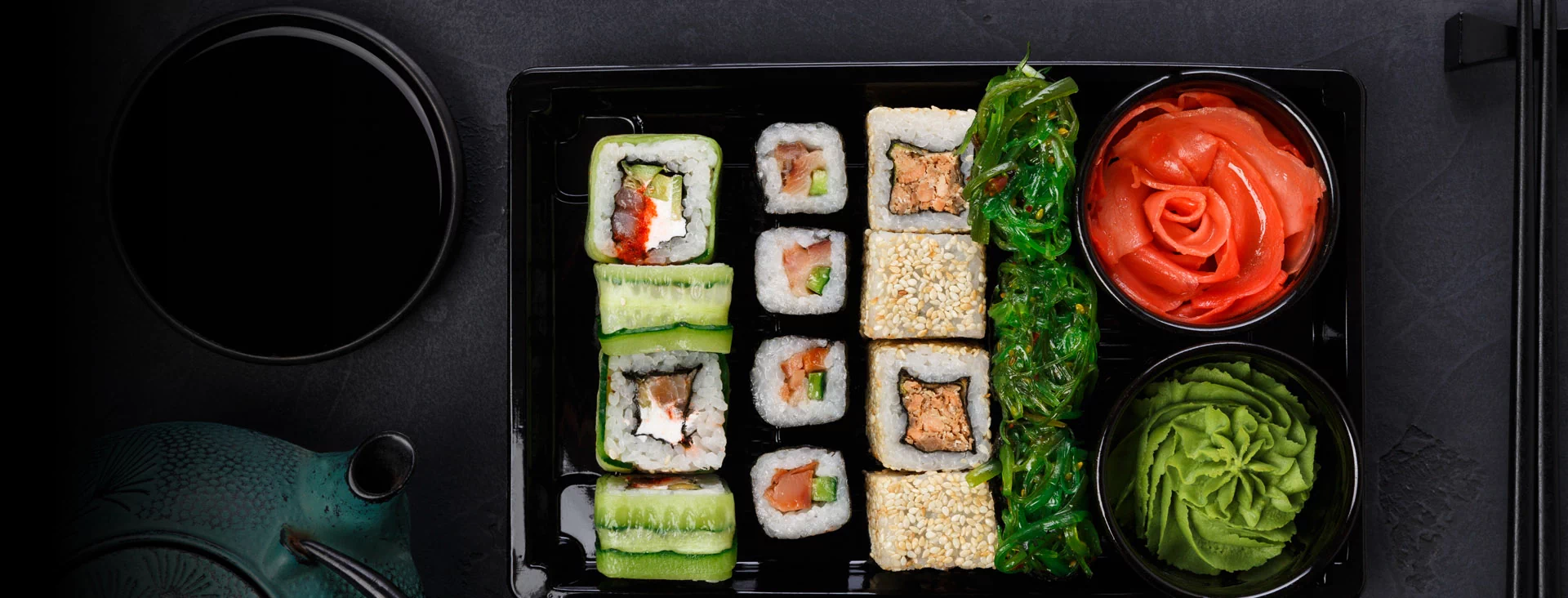 sushi, wasabi